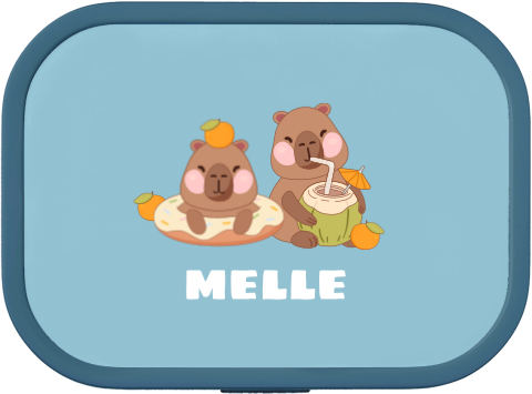 Mepal lunchbox Campus met naam en zomerse capibara's