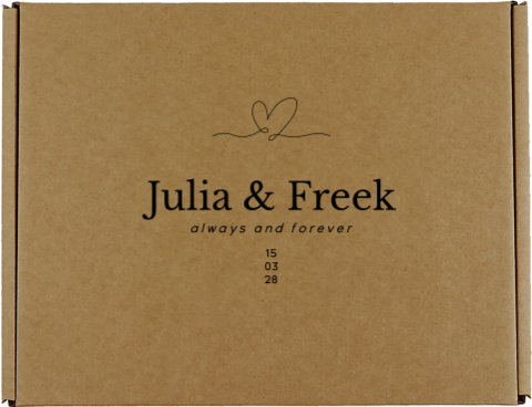 Cadeaudoos bruiloft met naam en lijntekening