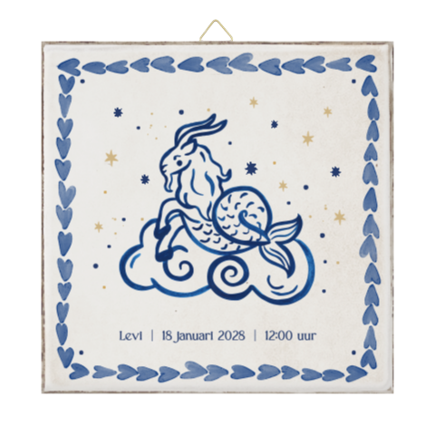 Geboortetegeltje met sterrenbeeld steenbok