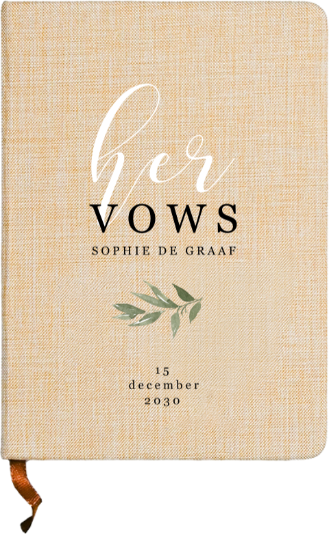 Linnen notitieboekje geloften met takje