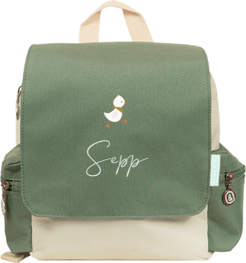 Rugzakje Adventure met lopend eendje en naam