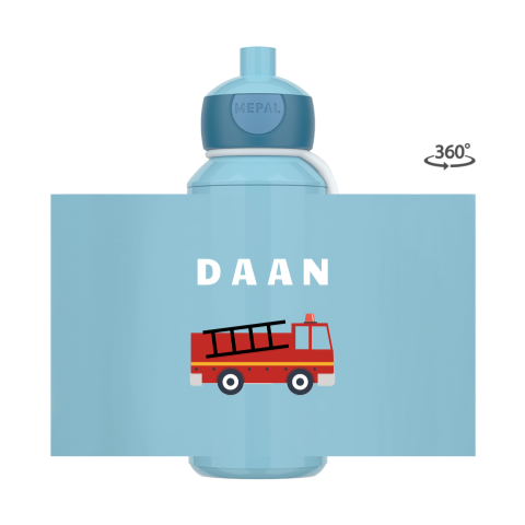 Mepal pop-up drinkfles met naam en brandweerauto