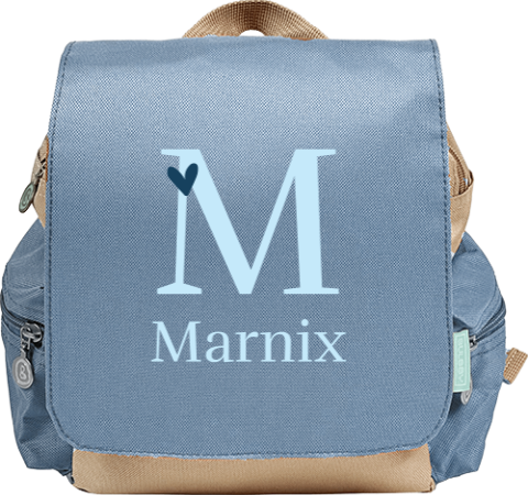 Rugzak Adventure met naam en initiaal met hartje
