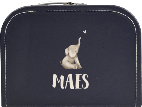 Kinderkoffertje met naam en lief olifantje