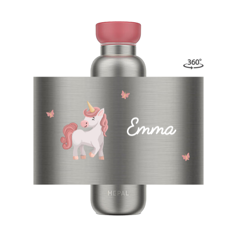 Mepal isoleerfles met naam en unicorn
