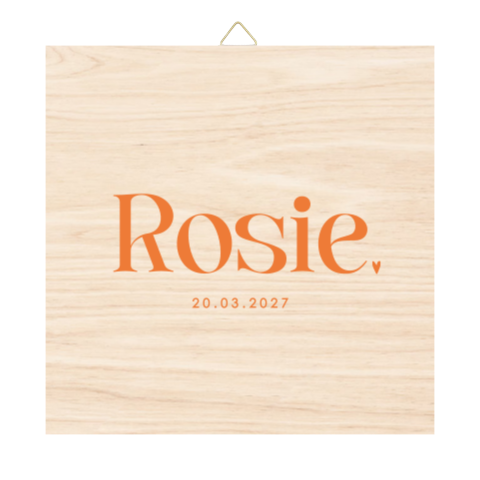 Houten tegel met colorblocking en hartje