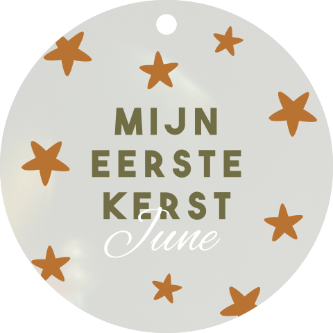 Acryl kersthanger 'Eerste kerst' met hartjes