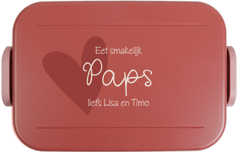 Mepal broodtrommel To Go met hartje voor vaderdag