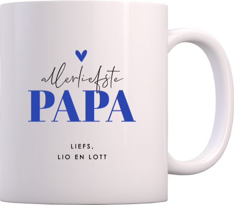 Mok voor Vaderdag met blauw hartje