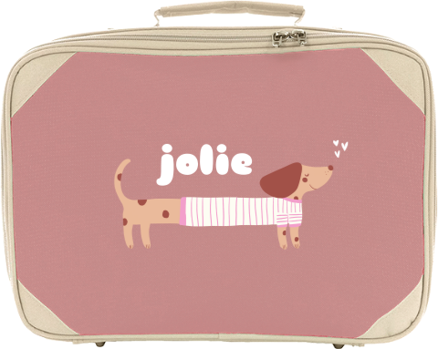 Koffertje met naam en teckel