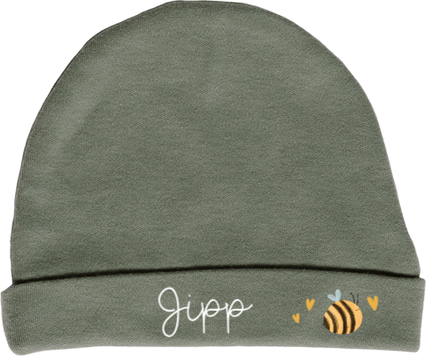 Babymutsje met bijtje en hartjes