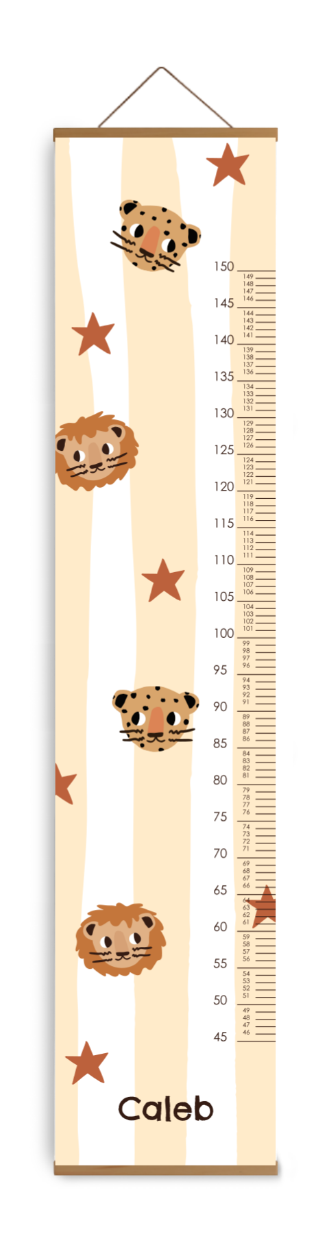 Groeimeter geel met jungledieren en naam