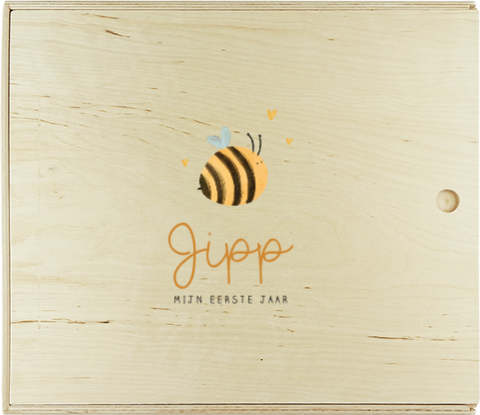 Opbergkist met bijtje en hartjes