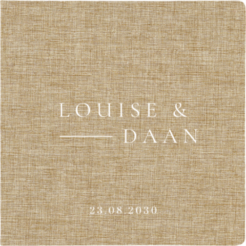 Linnen gastenboek met namen