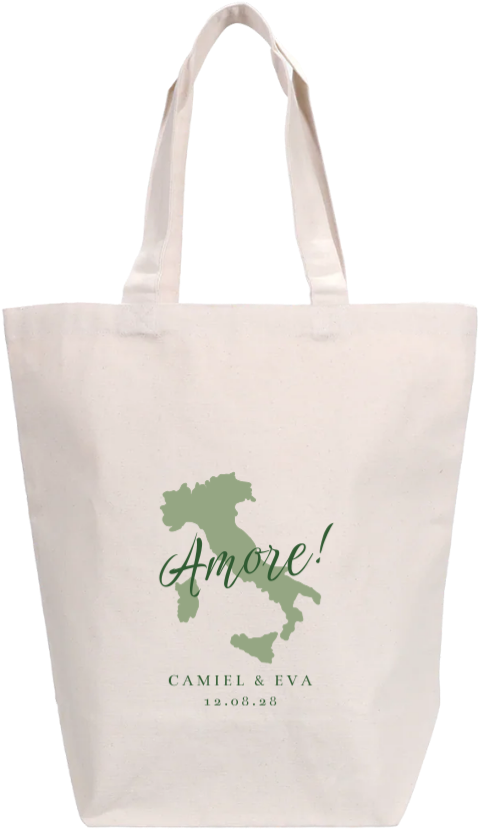 Katoenen tasje voor bruiloft in Italië