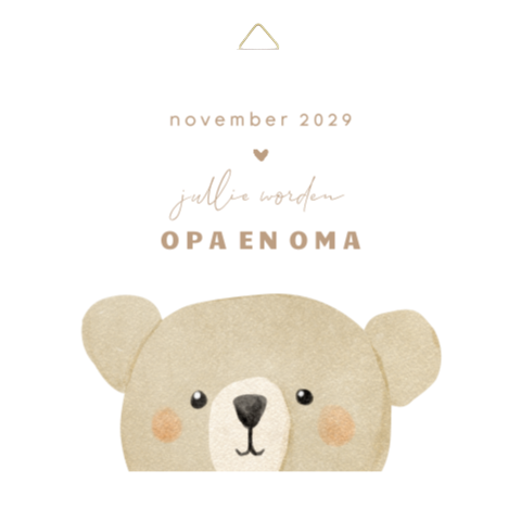 Zwangerschapsaankondiging tegeltje met beertje en eigen tekst