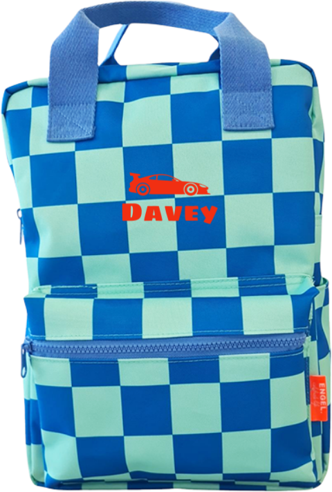 Rugzak gepersonaliseerd met naam en auto