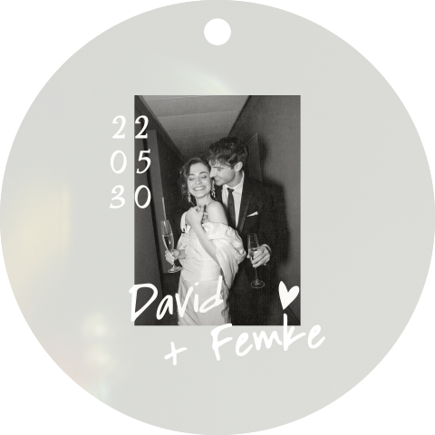 Save the date acryl kersthanger met foto