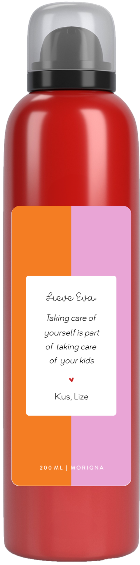 Kraamcadeau doucheschuim met tekst