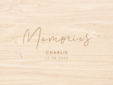 Herinneringsdoos neutraal met wolkjes en sterretjes