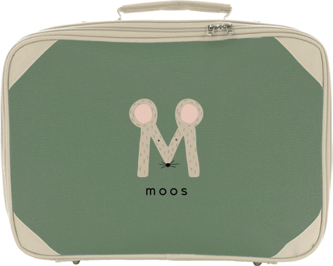 Logeerkoffertje met muisje letter en naam