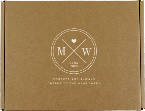 Cadeaudoos huwelijk met monogram rond