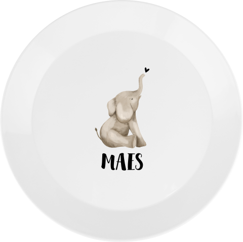 Kinderbordje met naam en lief olifantje