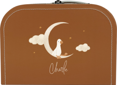 Kinderkoffertje met naam, eendje en maan