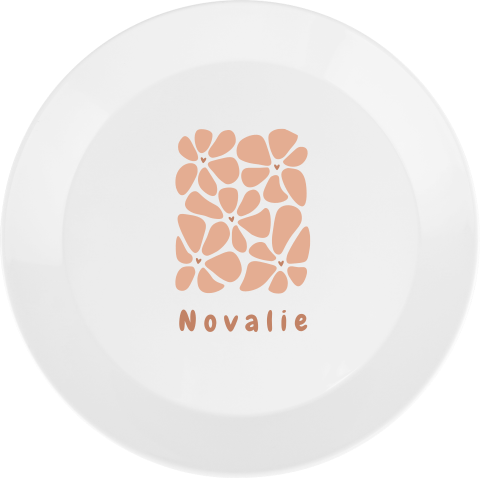 Kinderbordje met naam en bloementjespatroon