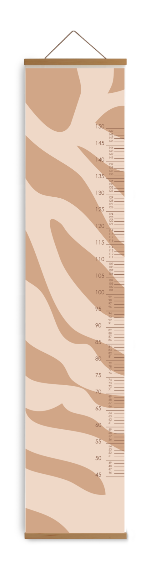 Groeimeter kinderkamer met beige zebraprint