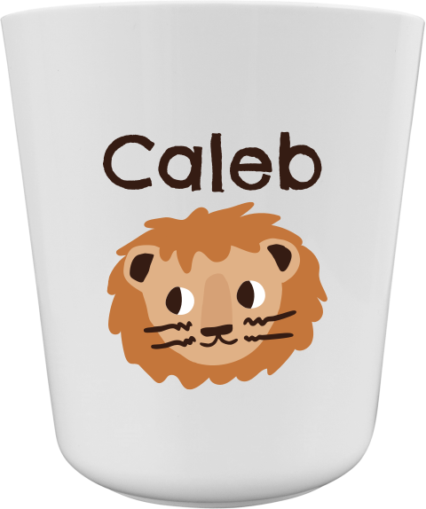 Kinderbeker met leeuw en naam