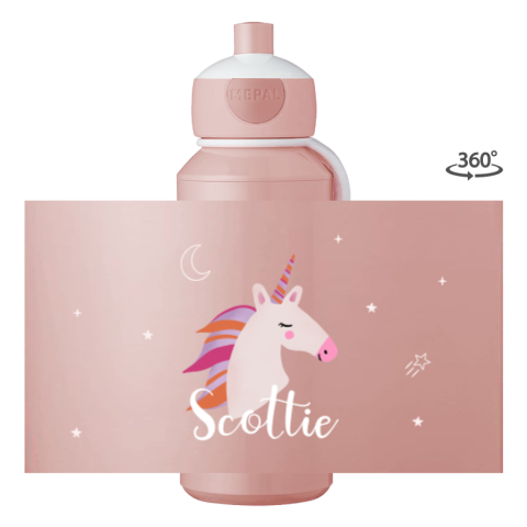 Mepal pop-up drinkfles met naam en eenhoorn
