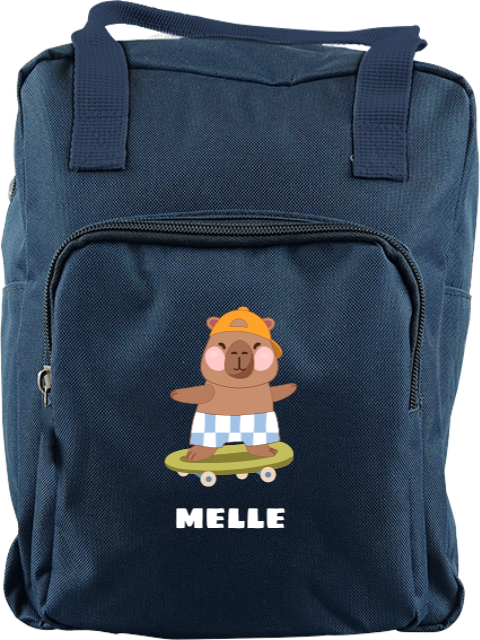 Rugzak Classic met naam en capybara illustratie