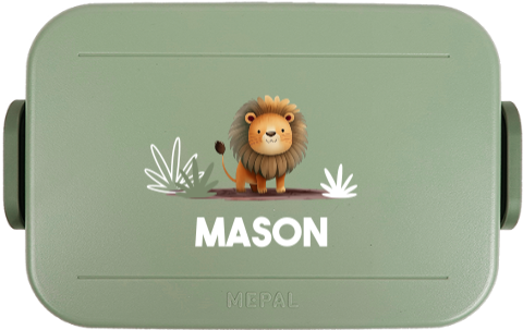 Mepal lunchbox TO GO met naam en leeuw
