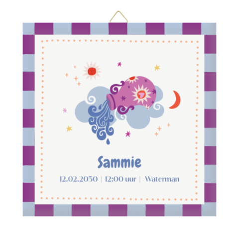 Geboortetegeltje met sterrenbeeld waterman