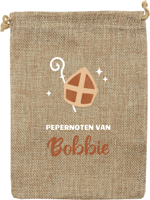 Jute sinterklaas pepernotenzakje met naam