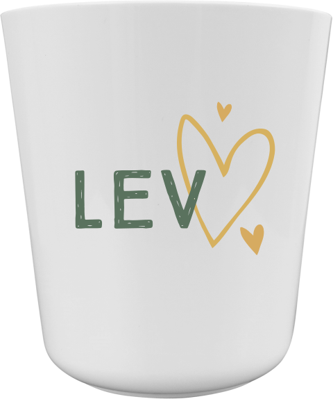 Kinderbeker stoer met naam en hartjes