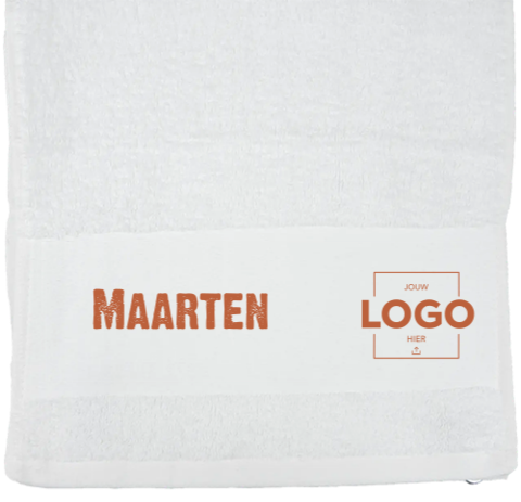 Golfhanddoek met naam en logo aanpasbaar