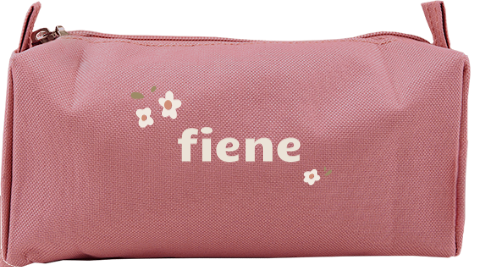 Etui met naam en bloemetjes