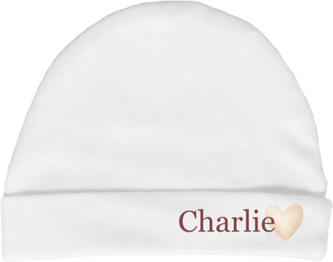 Babymutsje personaliseren met naam en hartje