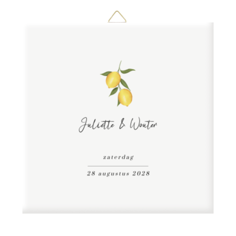 Bruiloft tegeltje met citroenen