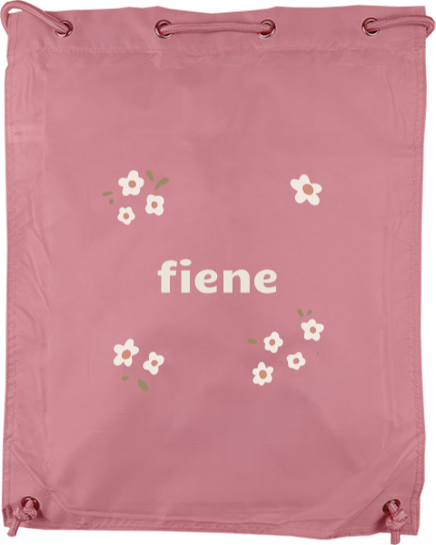 Gymtas met naam en bloemetjes