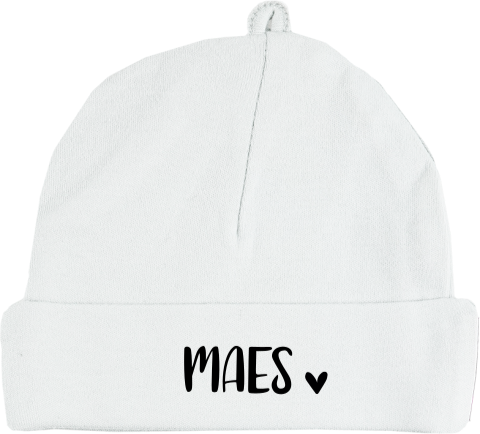 Babymutsje zwart wit met hartje