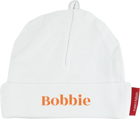 Babymutsje met kleurrijke naam kraamcadeau