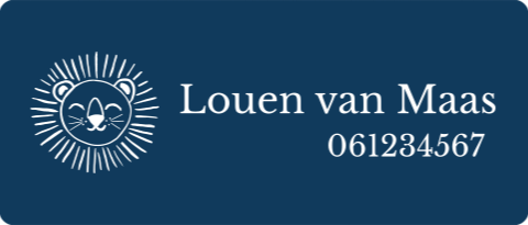 Naamsticker groot met leeuw lijntekening - 20 per vel