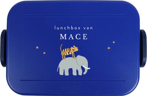 Mepal lunchbox TO GO met naam, tijger en olifant