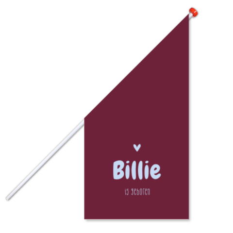 Geboortevlag bordeaux met hartje