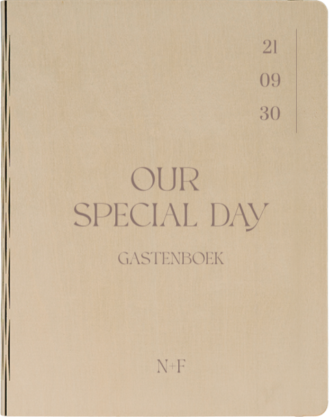 Houten gastenboek minimalistich