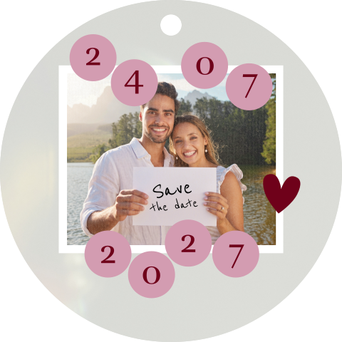 Save the date acryl kersthanger met datum