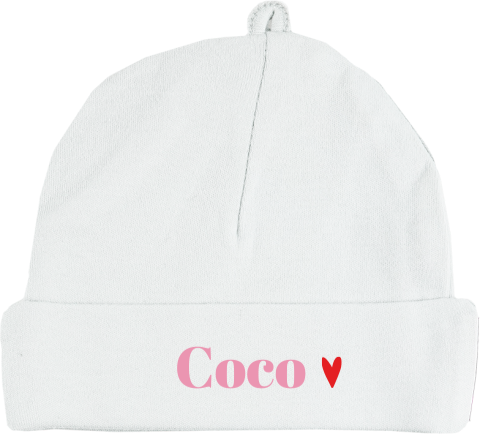 Babymutsje color blocking met rood hartje